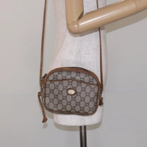 GUCCI GG Plus Supreme Shoulder Bag PVC Beige Auth - Picture 1 of 16